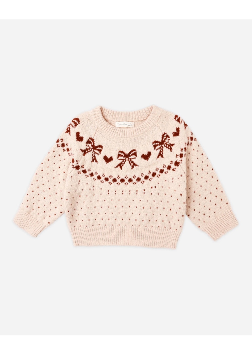 Rylee & Cru Fair Isle Knit Sweater in Pink Cream
